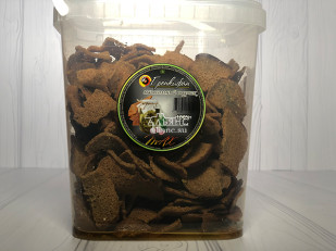 Мучные полоски КРАСНЫЕ со вкусом пряной говядины 76 гр: Ведро Ржаные гренки с малосольным огурчиком