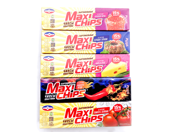 Чипсы "Maxi chips" ассорти 100 гр. в Ленинск-Кузнецком